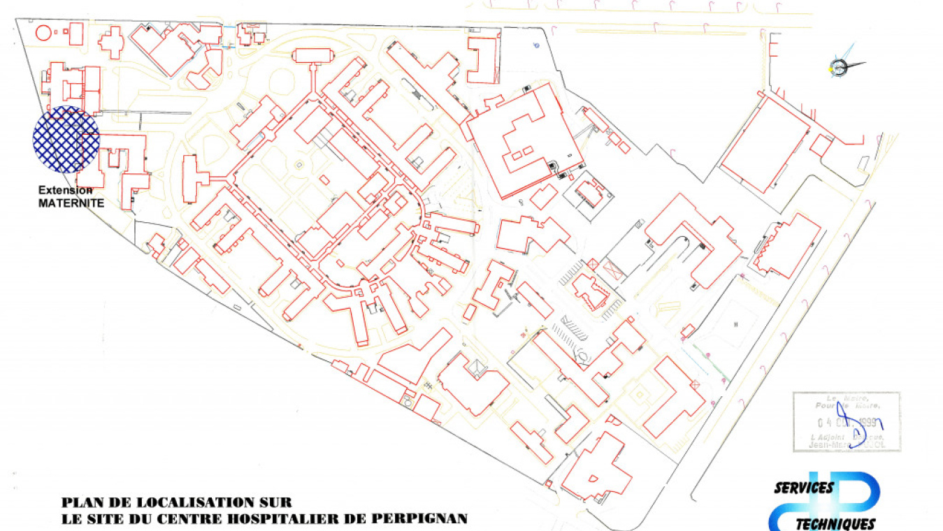 Plan de 1999 sur lequel on découvre les extensions depuis les années 1970, coll CHG