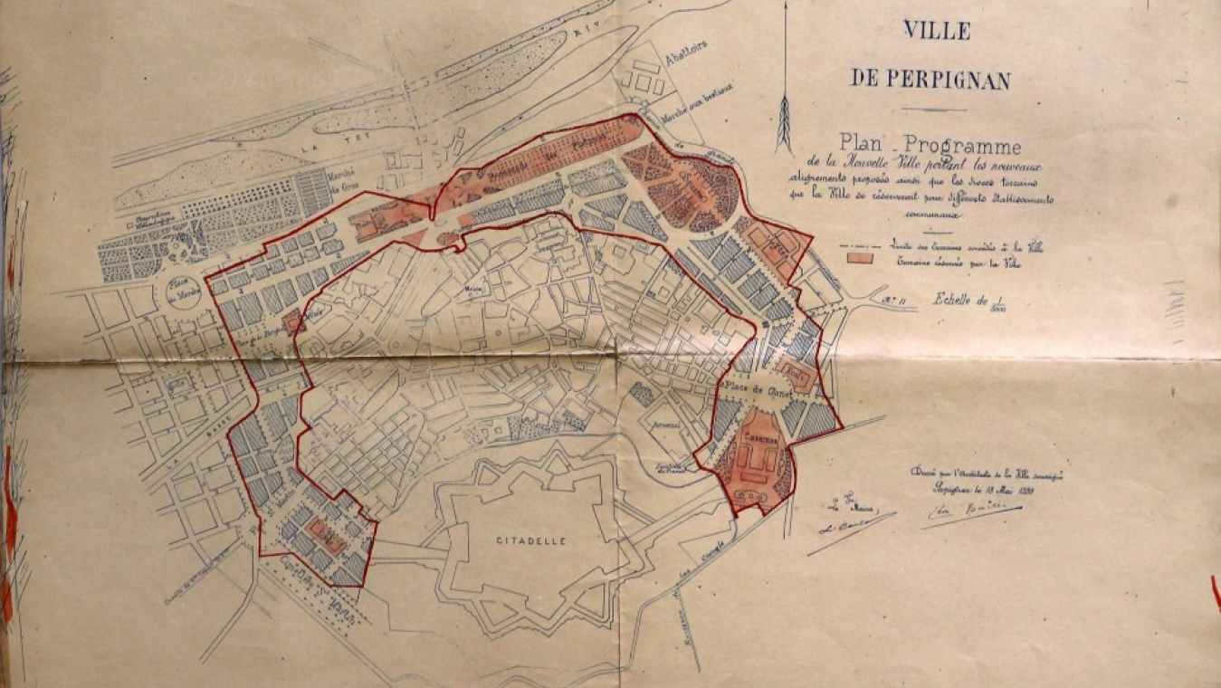 Plan programme de la Nouvelle Ville dressé par l'architecte Léon Baille, 1899. AVP série O