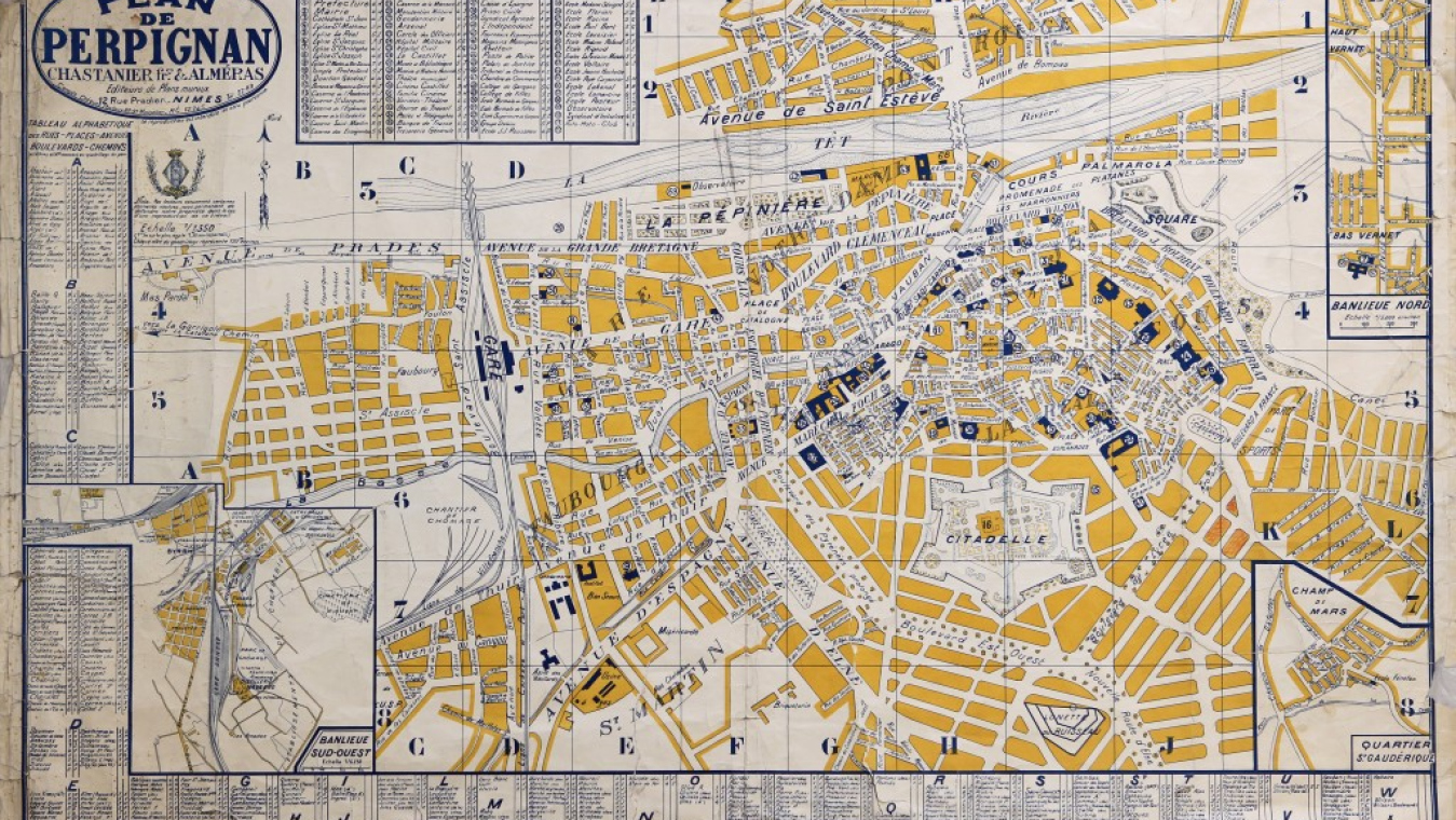 Le tracé des nouveaux quartiers remplace les remparts Sud, 1932. AVP 1Fi142