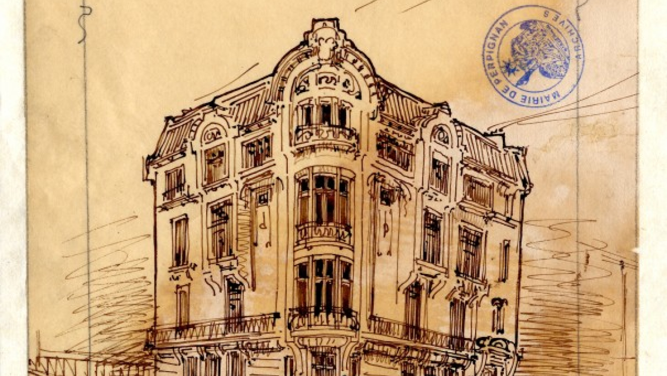 Projet d'immeuble sur le boulevard Wilson attribué à Claudius Trénet.