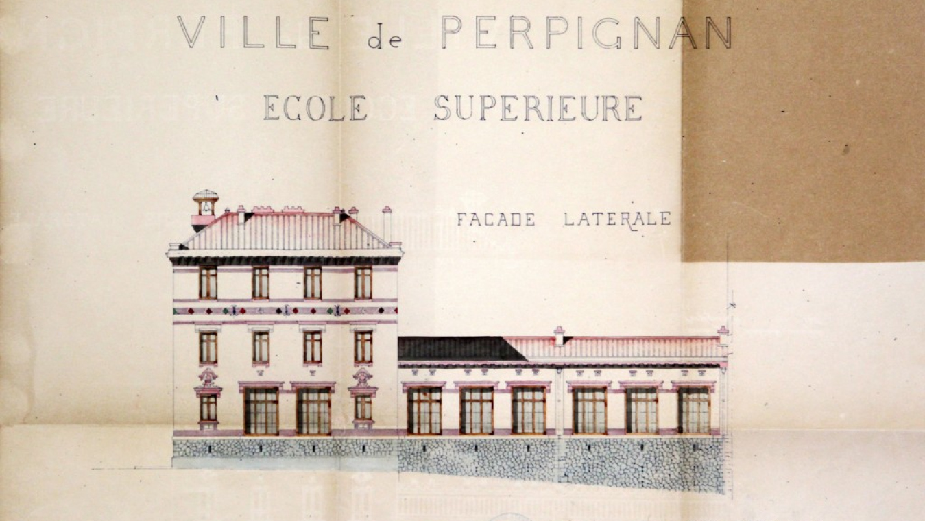 Collège Jean Moulin de Léon Baille, 1895-1901, place Jean Moulin. Dessin, 1895 : AVP 4M25.