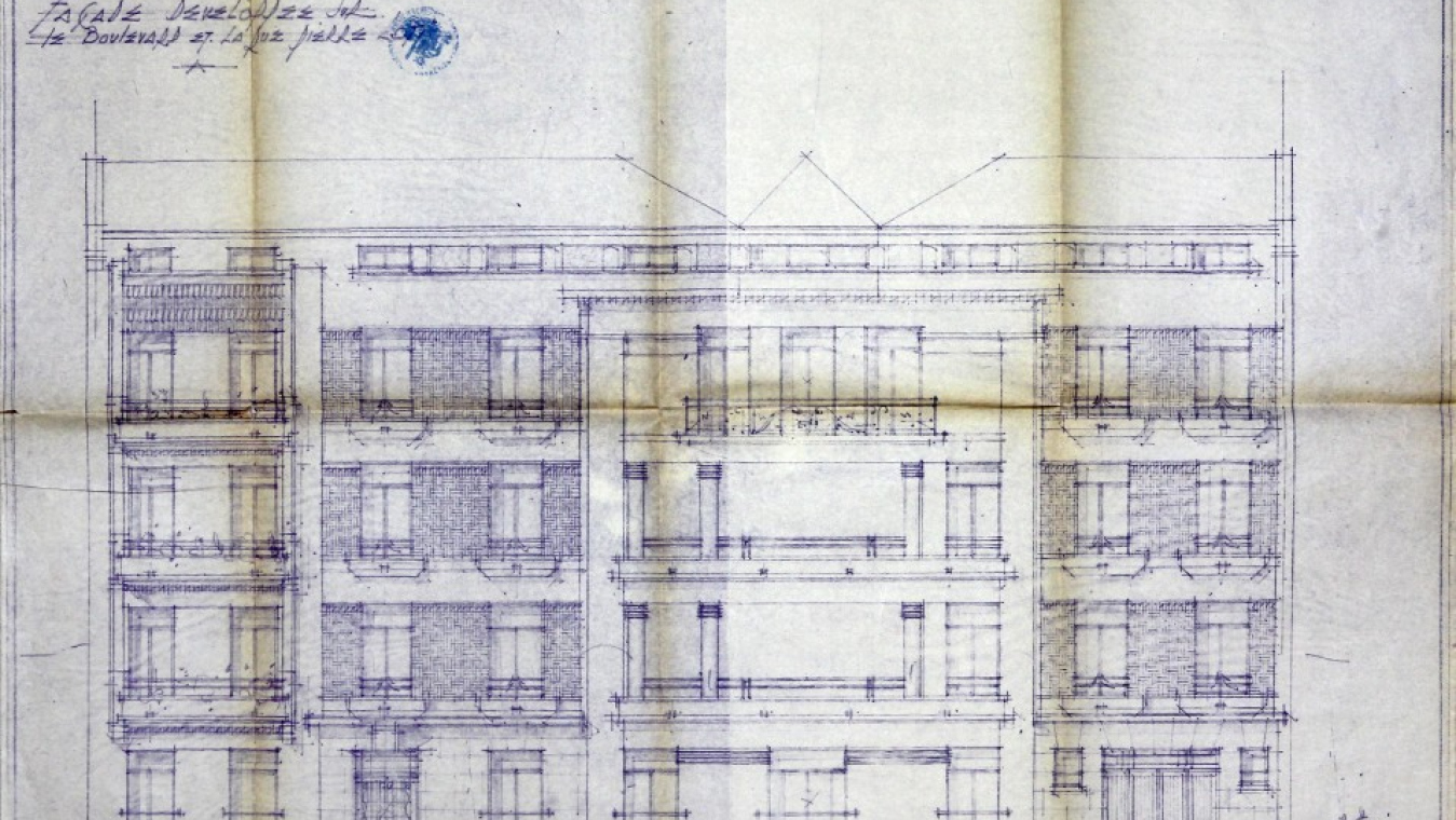 Immeuble Rocariès d'Alfred Joffre, 1933, 9 boulevard Jean Bourrat. Dessin de la façade : AVP 4O/91 (971).