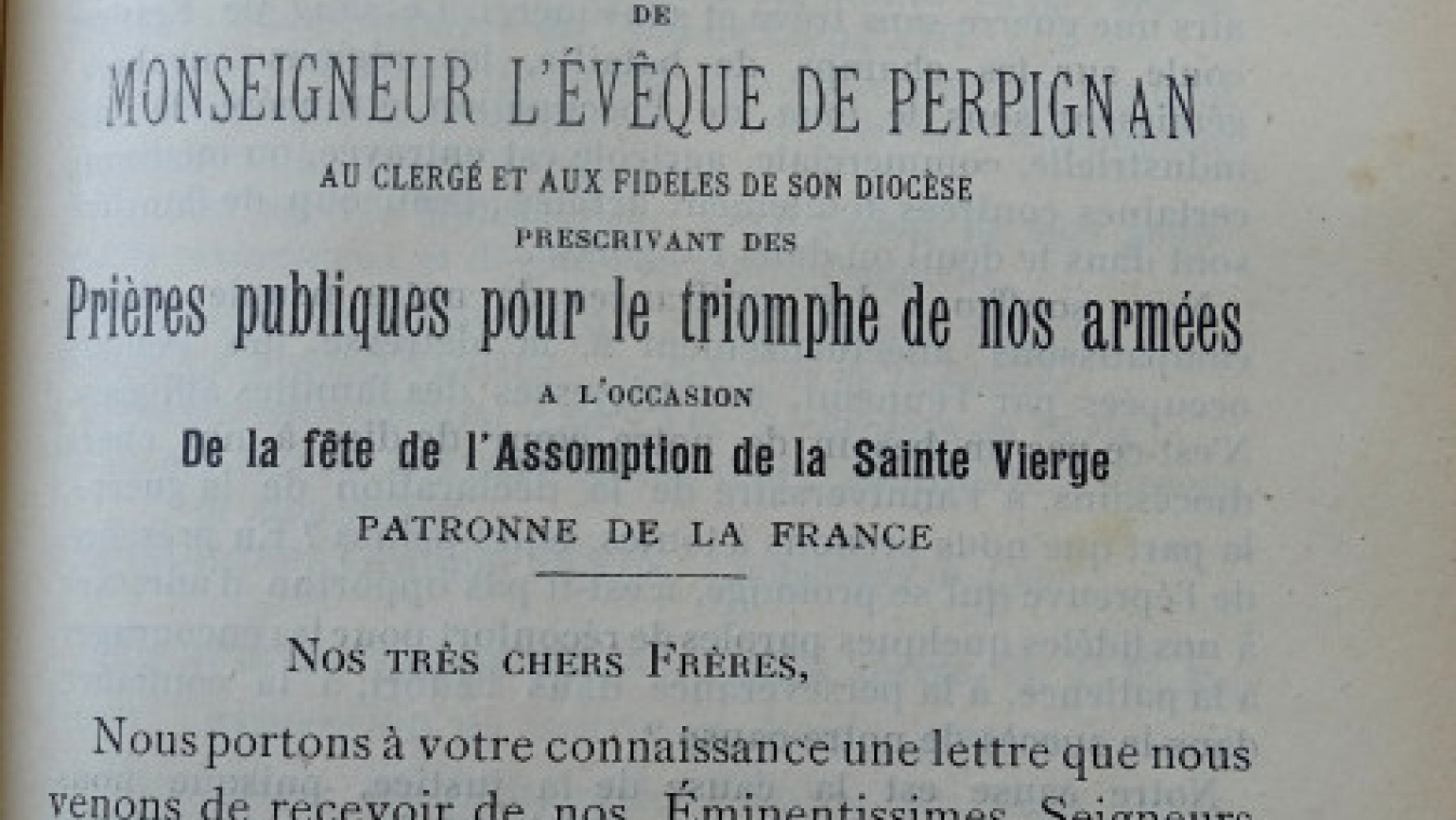 Prières publiques Archives de l’évêché de Perpignan