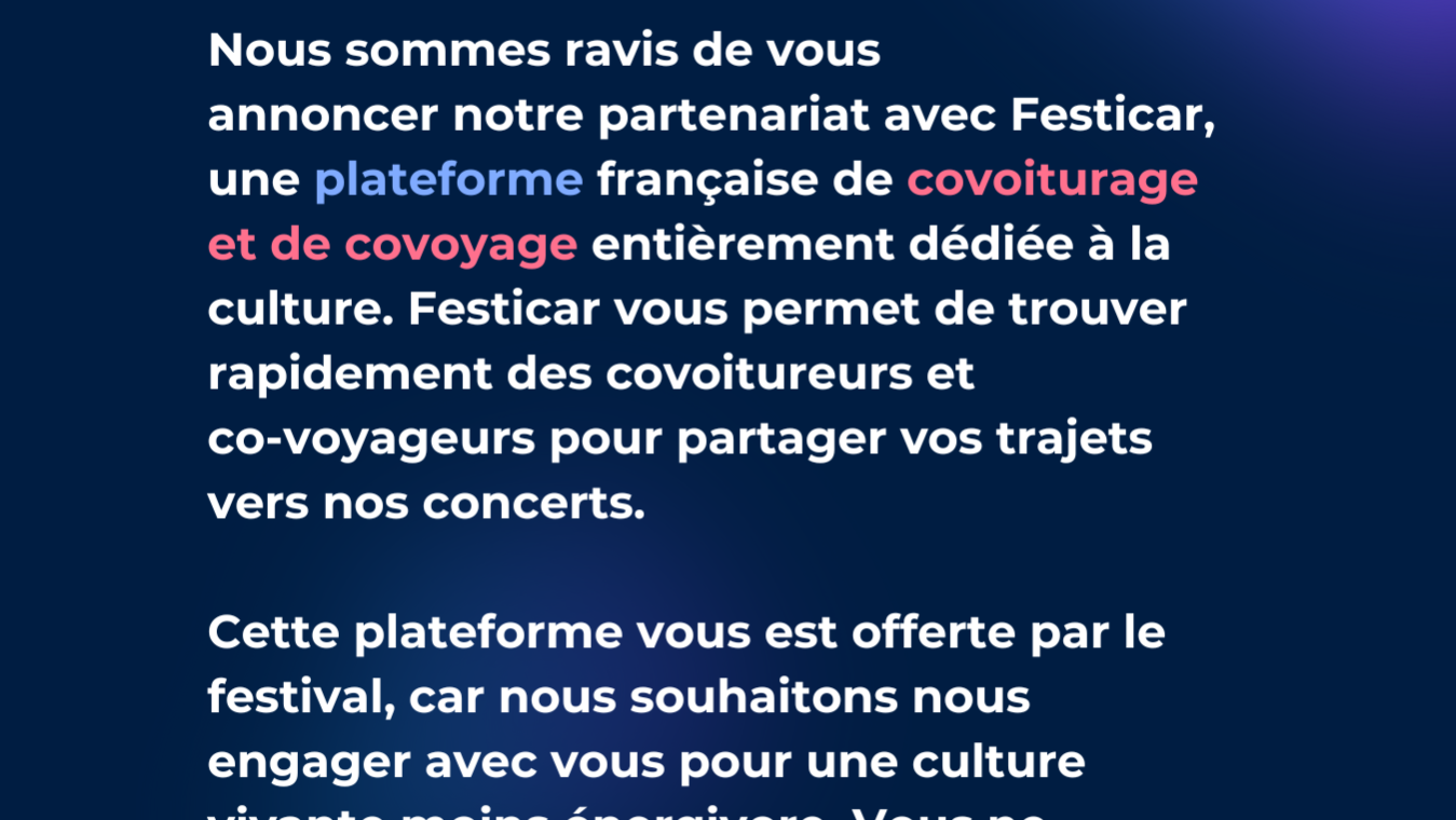 Covoiturage avec Festi'car ♥ musiquesacreeperpignan.festicar.io ©Festi'car