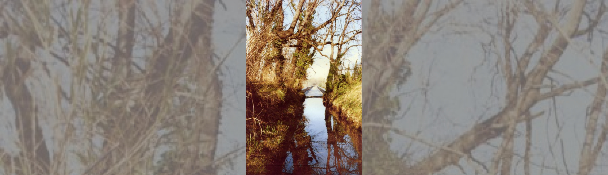 Vue du canal se prolongeant par  l'aqueduc