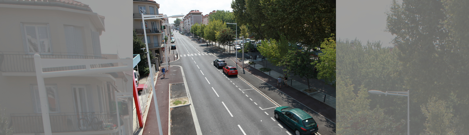 Stationnement alterné par la plantation d'arbres