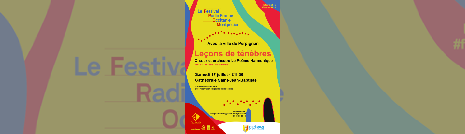 affiche concert "Leçon des ténèbres" - fond jaune et informations sur le concert