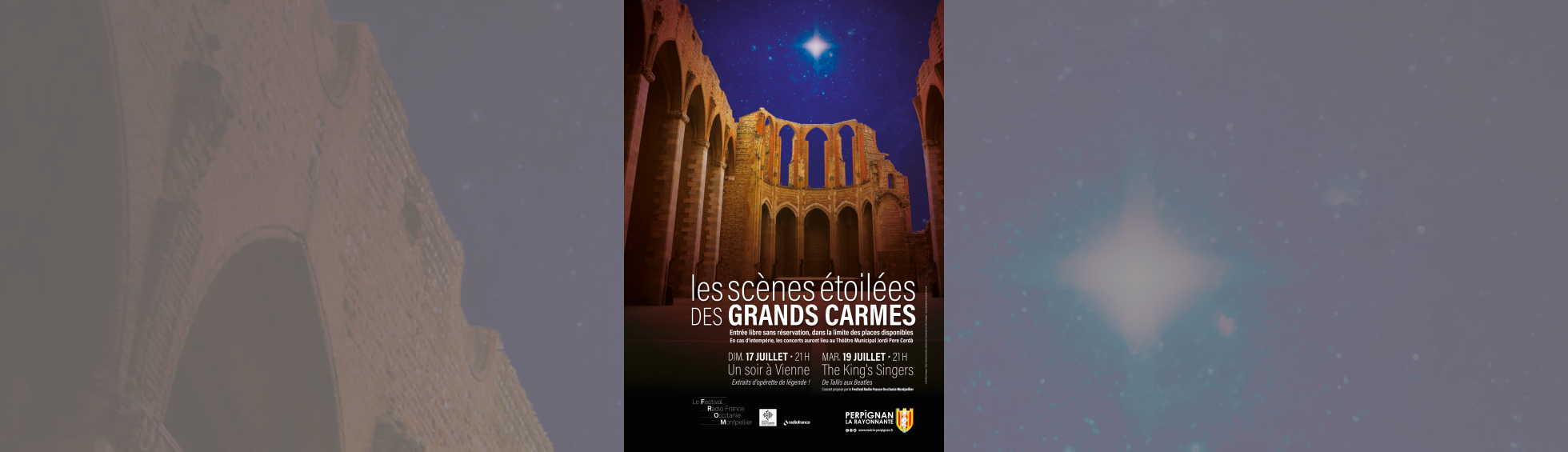 Les scènes étoilées des Grands Carmes - photo couleur des carmes de nuit