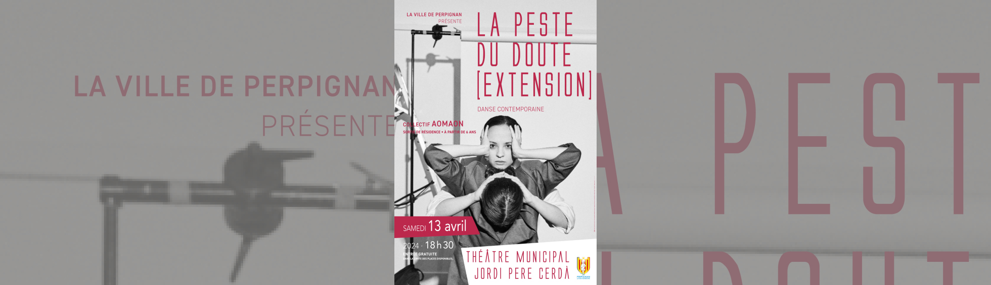 "La Peste du doute" par le collectif AOMAON - Affiche représentant deux personnes qui se tiennent la tête"